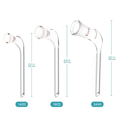 Bent Distillation Adapter with 100 mm Tapered Drip Tube, 105 Degree Adapters-Distilling
