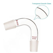 Side view and dimensional layout of the durable StonyLab Bent Distillation Adapter