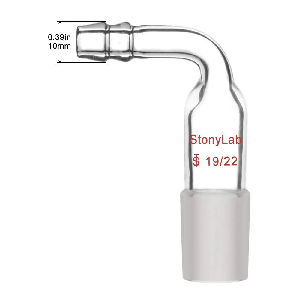 Bent Inlet Adapter With Male Joint and 10 mm Hose Connection Adapters - Inlets / Thermometer