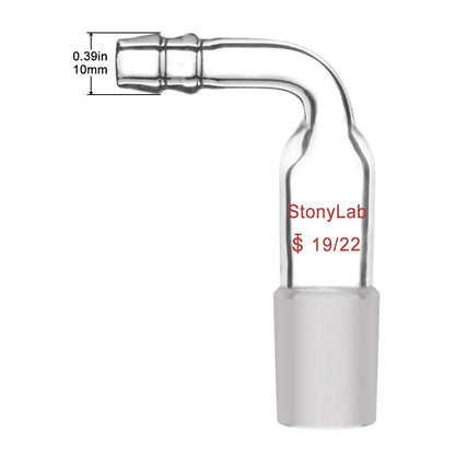 Bent Inlet Adapter With Male Joint and 10 mm Hose Connection Adapters - Inlets / Thermometer