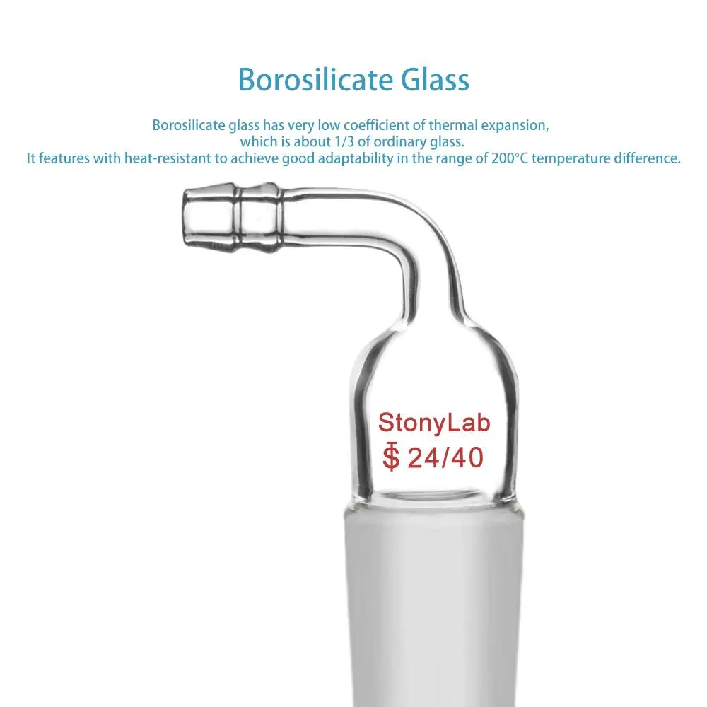 Bent Inlet Adapter With Male Joint and 10 mm Hose Connection Adapters - Inlets / Thermometer