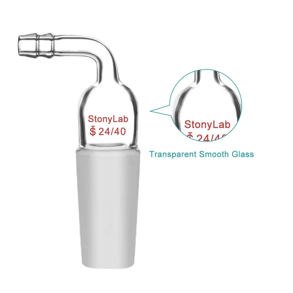 Bent Inlet Adapter With Male Joint and 10 mm Hose Connection Adapters - Inlets / Thermometer