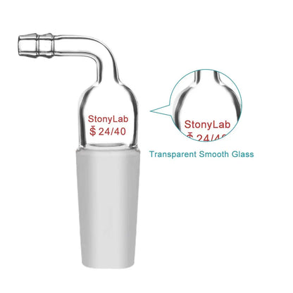 Bent Inlet Adapter With Male Joint and 10 mm Hose Connection Adapters - Inlets / Thermometer