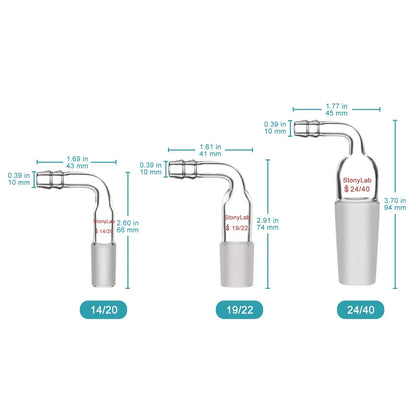 Bent Inlet Adapter With Male Joint and 10 mm Hose Connection Adapters-Inlets/Thermometer