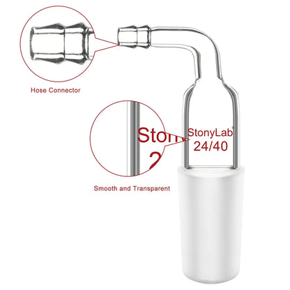 Bent Inlet Adapter With Male Joint and 10 mm Hose Connection Adapters-Inlets/Thermometer