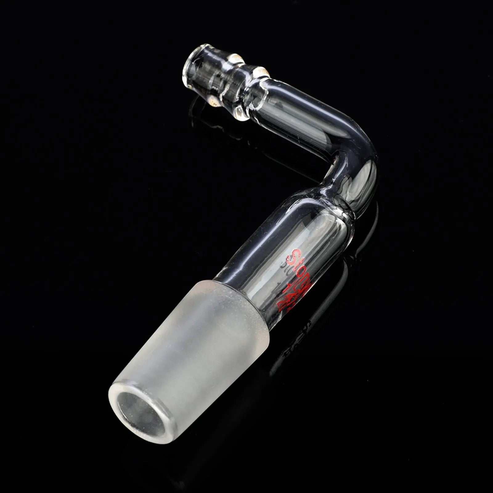 Comprehensive product view and setup components for StonyLab Bent Inlet Adapter with a 10 mm Hose Connection and Male Joint