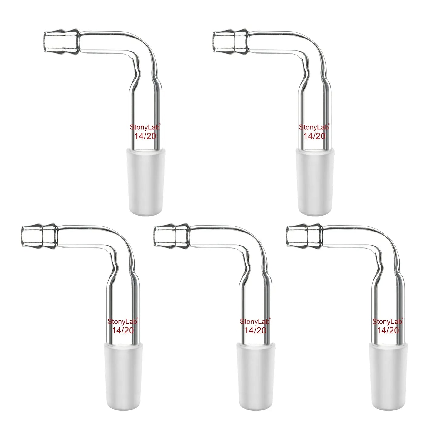 Bent Inlet Adapter With Male Joint and 10 mm Hose Connection Adapters-Inlets/Thermometer