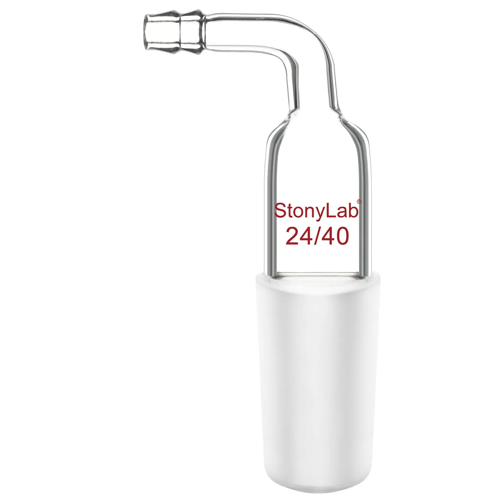 StonyLab Bent Inlet Adapter with a 10 mm Hose Connection and Male Joint for professional laboratory applications