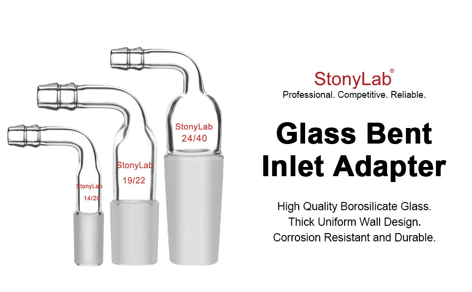 Bent Inlet Adapter, Borosilicate Glass Adapter - StonyLab