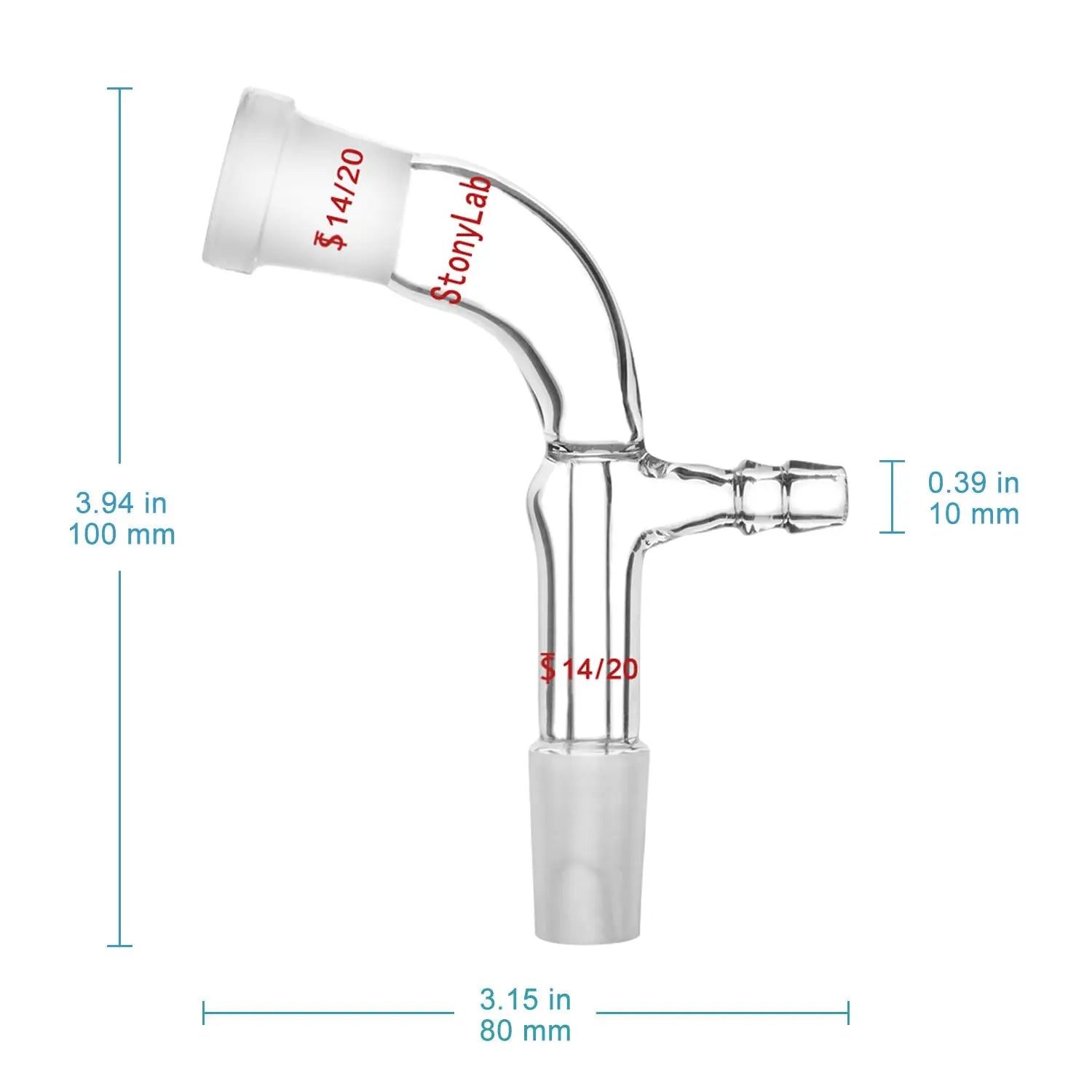 Glass Vacuum Take Off Adapter, 105 Degree Bent Adapter - StonyLab