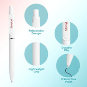 Side view and dimensional layout of the durable StonyLab Black Gel Pens 0.5 mm Fine Tip