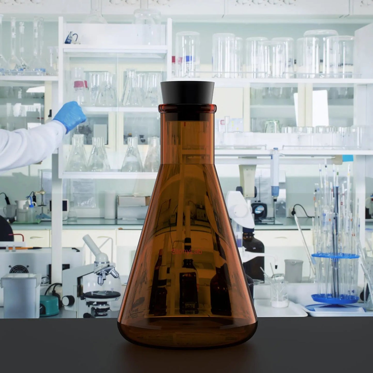 Black Rubber Stoppers, Solid, Size #000 - #12