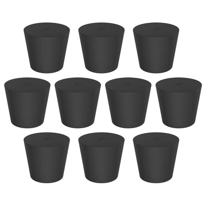 Black Rubber Stoppers, Solid, Size #000 - #12
