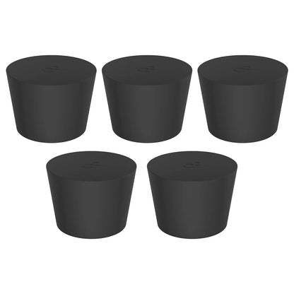 Black Rubber Stoppers, Solid, Size #000 - #12
