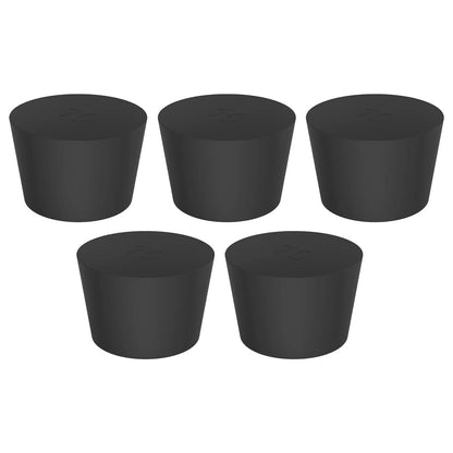 Black Rubber Stoppers, Solid, Size #000 - #12