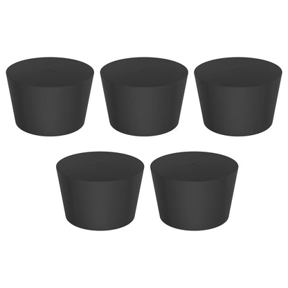 Black Rubber Stoppers, Solid, Size #000 - #12
