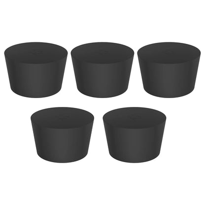 Black Rubber Stoppers, Solid, Size #000 - #12