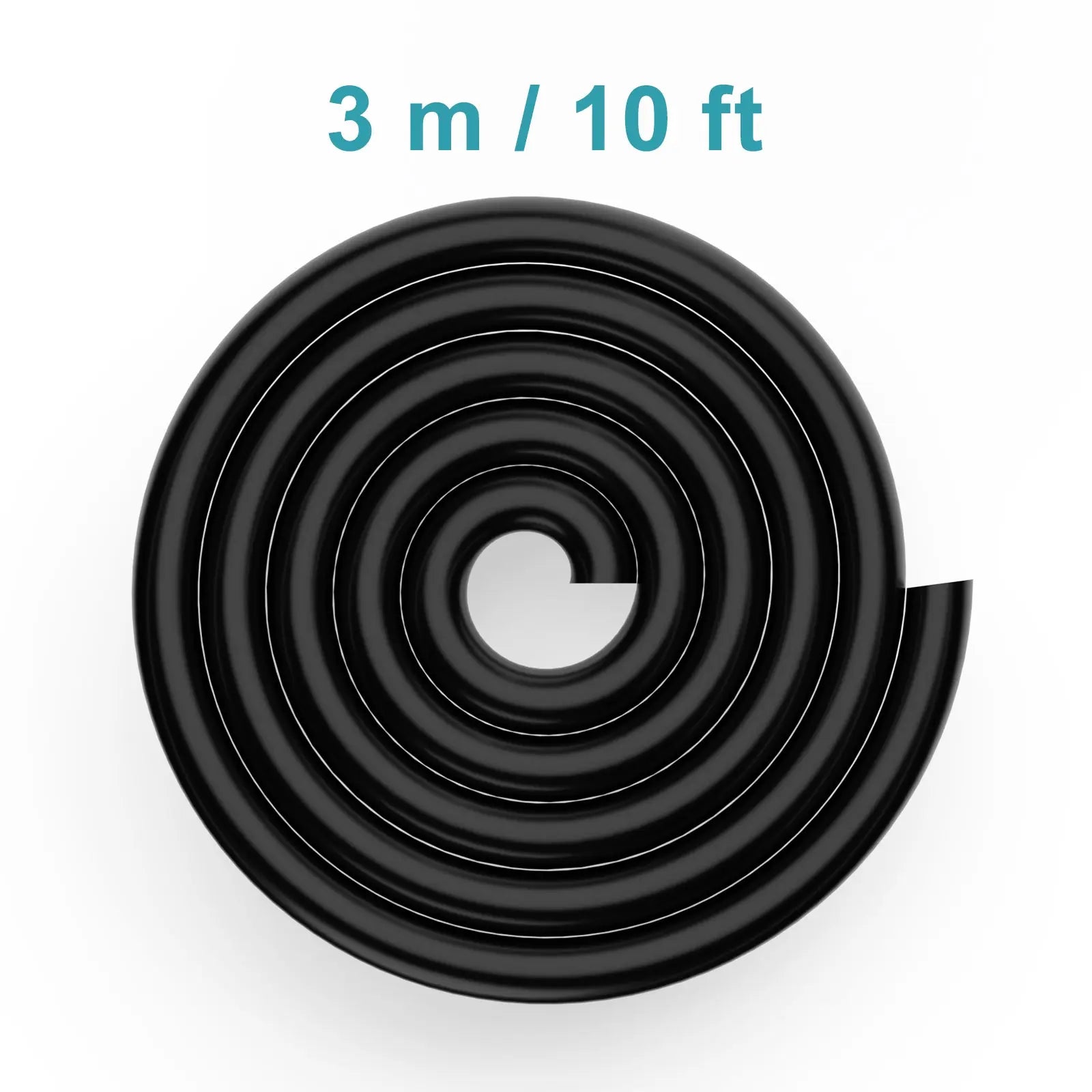 Black Silicone Tubing, 1/4–15/32 in ID × 3/8–5/8 in OD (6–12 mm × 9–16 mm), 1–6 m Tubings