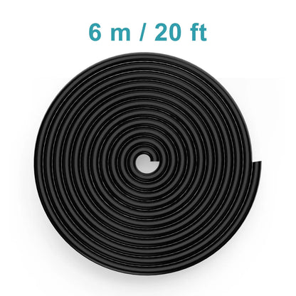 Black Silicone Tubing, 1/4–15/32 in ID × 3/8–5/8 in OD (6–12 mm × 9–16 mm), 1–6 m Tubings