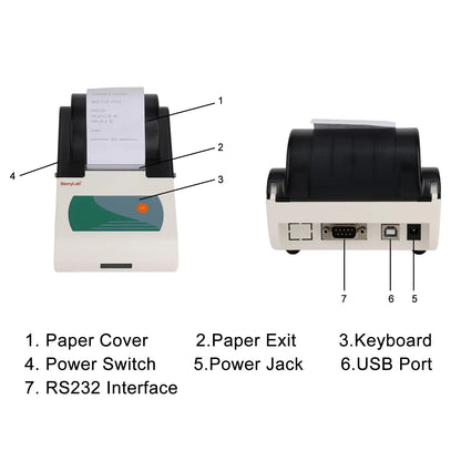 Bluetooth dot matrix printer for StonyLab multi-parameter electrochemical analyzer with 57 mm paper support for laboratory results printing