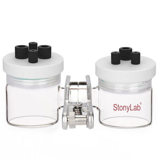 Borosilicate Electrochemical Cell with Double Electrolytic Cell & Lid Electrochemistry Electrolyzer 50-ml