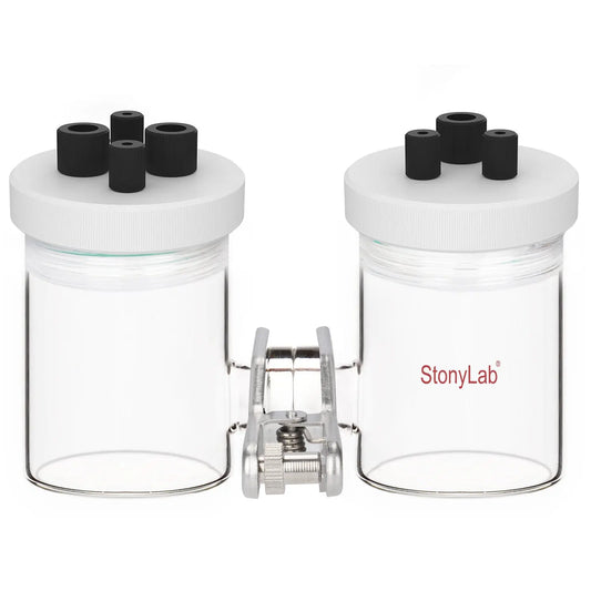 Borosilicate Electrochemical Cell with Double Electrolytic Cell & Lid Electrochemistry Electrolyzer 100-ml