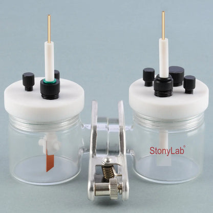 Borosilicate Electrochemical Cell with Double Electrolytic Cell & Lid Electrochemistry Electrolyzer