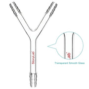 Side view and dimensional layout of the durable StonyLab Y-Shaped 3-Way Gas Circulation Connection Adapter