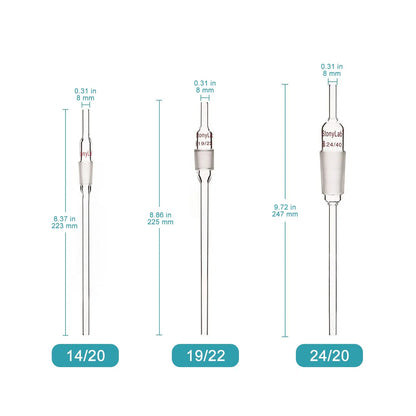 Borosilicate Glass Inlet Adapter with Extended Lower 8 mm Drip Tube Adapters-Inlets/Thermometer