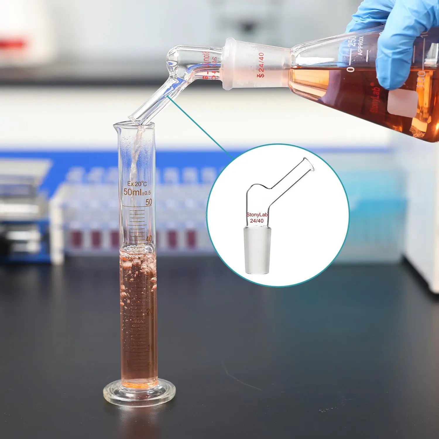 Alternative angle showing underlying build quality of StonyLab Pour Out Adapter