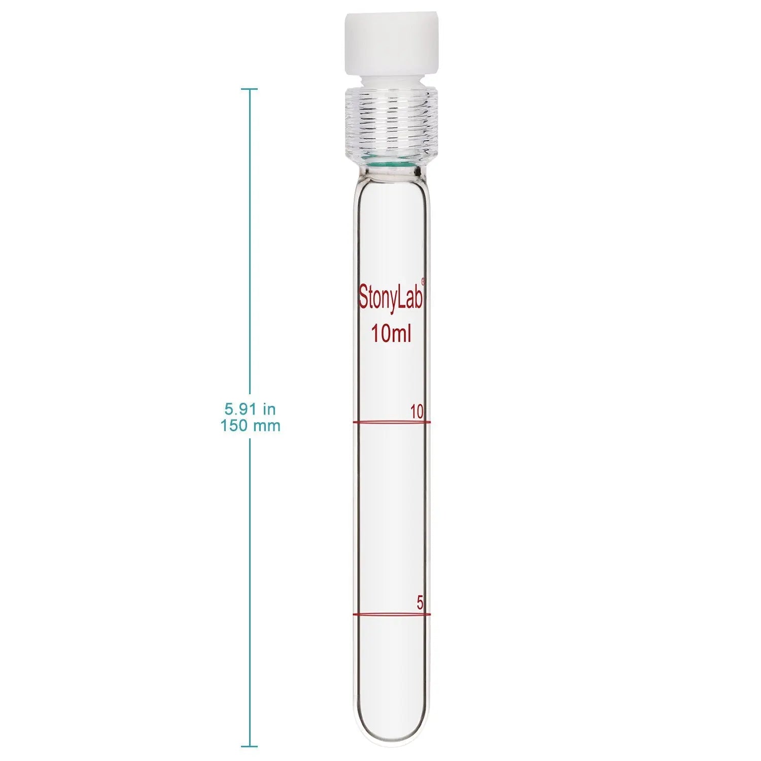 Graduated Tube Grading PTFE Screw Cap Test Tube StonyLab With PTFE Cap – Reusable, Graduated ...