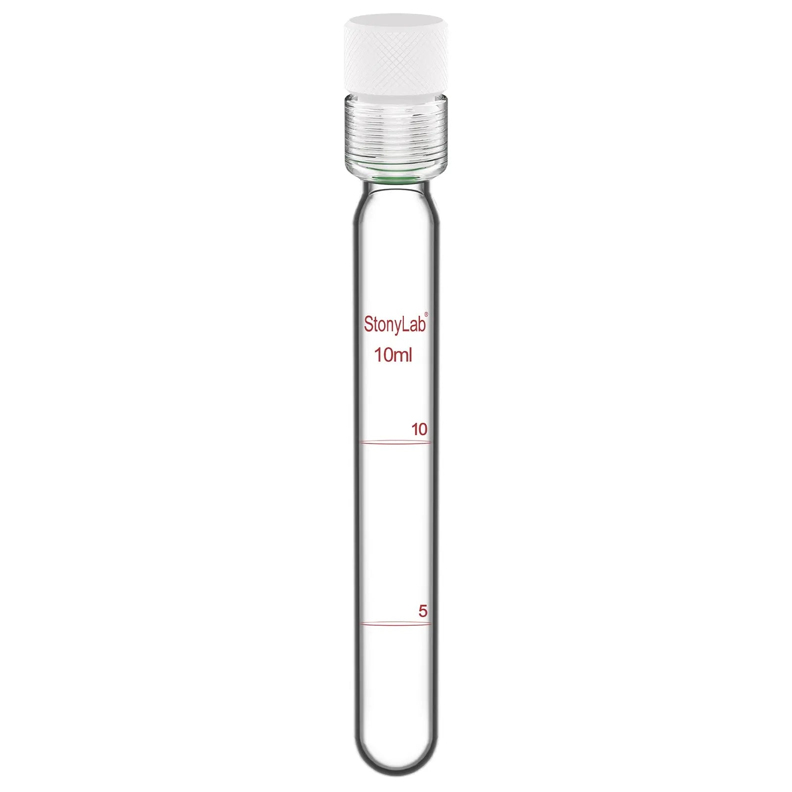 Comprehensive product view and setup components for StonyLab Borosilicate Glass Reusable Graduated Test Tubes with PTFE Screw Cap