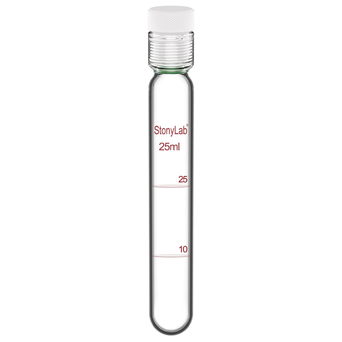 Comprehensive product view and setup components for StonyLab Borosilicate Glass Reusable Graduated Test Tubes with PTFE Screw Cap