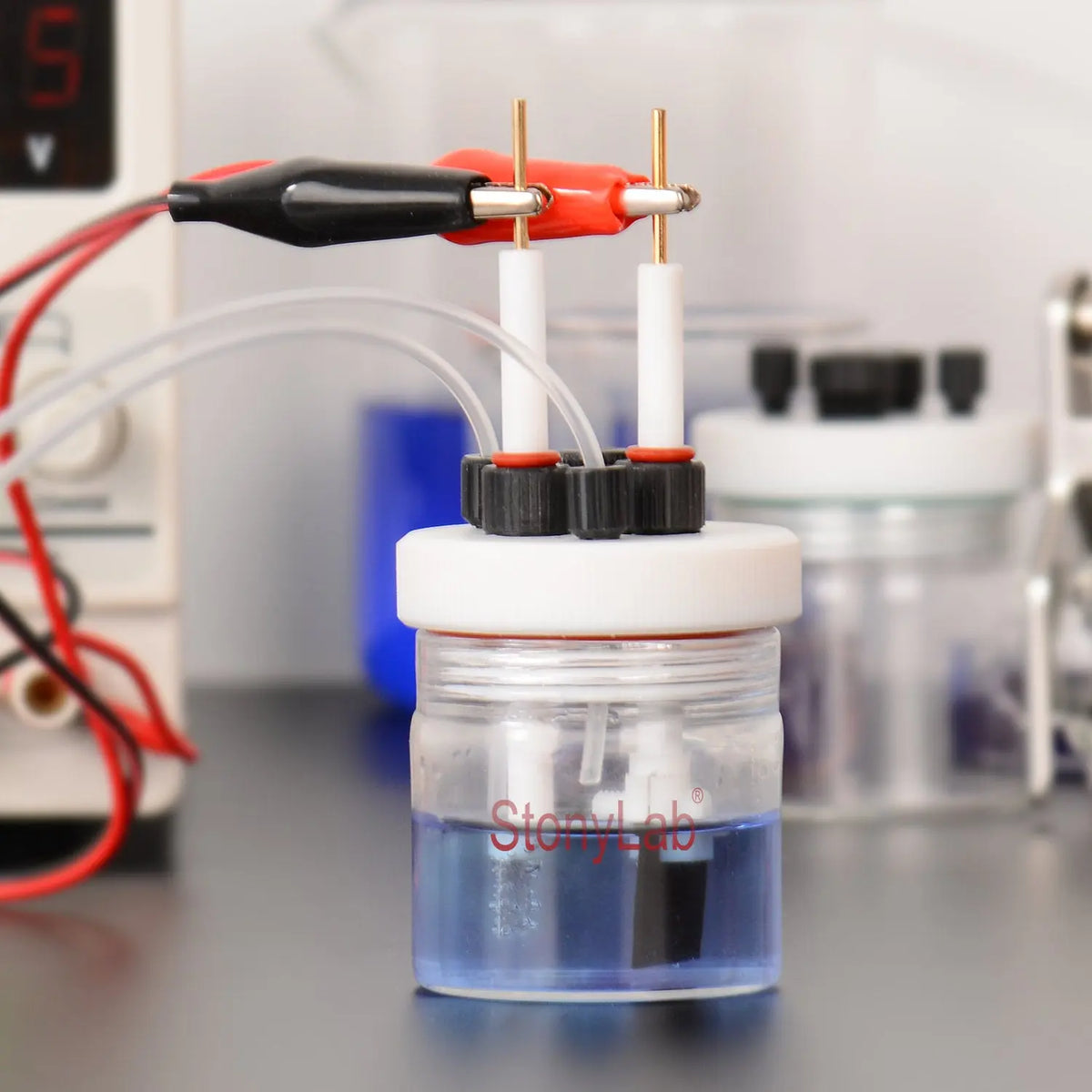 Comprehensive product view and setup components for StonyLab Sealed Electrolytic Cell [50-500 ml]
