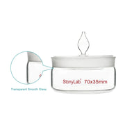 Side view and dimensional layout of the durable StonyLab Weighing Bottle with Ground Stopper