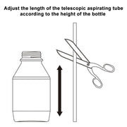 Side view and dimensional layout of the durable StonyLab Bottle Top Dispenser Set