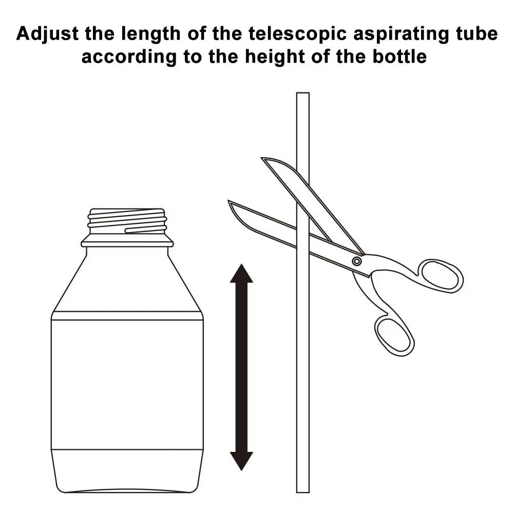 Side view and dimensional layout of the durable StonyLab Bottle Top Dispenser Set