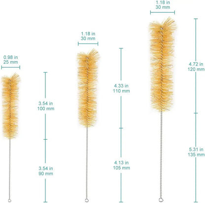Bristle Test Tubes Brushes, 10 Pack, 190/215/255mm Long S/M/L Sizes Tube-Brushes