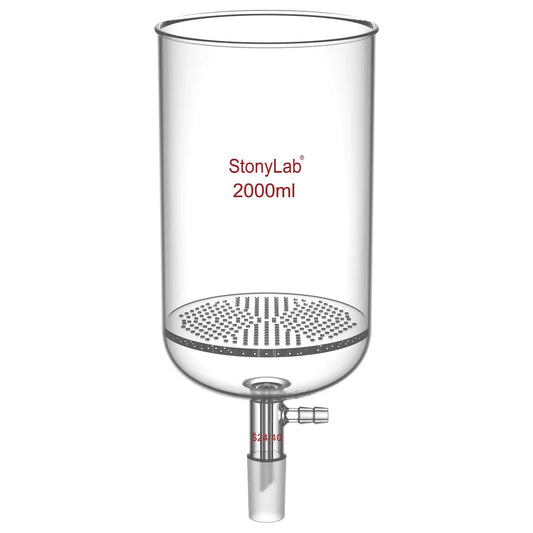 Buchner Filtering Funnel, 1.5 mm Pore Plate, 500-2000 ml, 24/40 Male Joint and Vacuum Port Funnels-Buchner