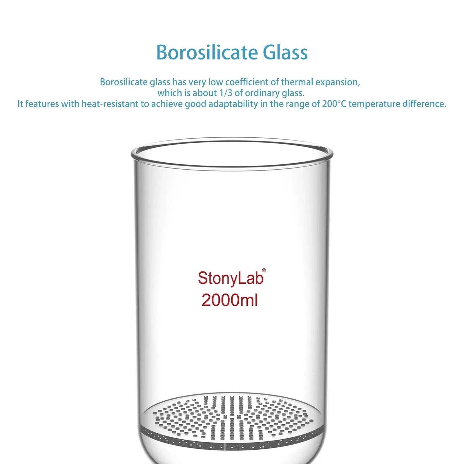 Buchner Filtering Funnel, 1.5 mm Pore Plate, 500-2000 ml, 24/40 Male Joint and Vacuum Port Funnels-Buchner