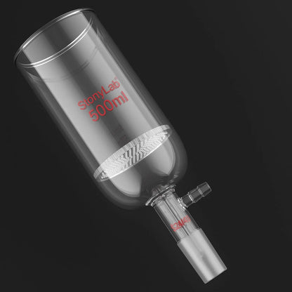 Buchner Filtering Funnel, 1.5 mm Pore Plate, 500-2000 ml, 24/40 Male Joint and Vacuum Port Funnels-Buchner