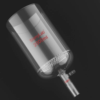 Buchner Filtering Funnel, 1.5 mm Pore Plate, 500-2000 ml, 24/40 Male Joint and Vacuum Port Funnels-Buchner