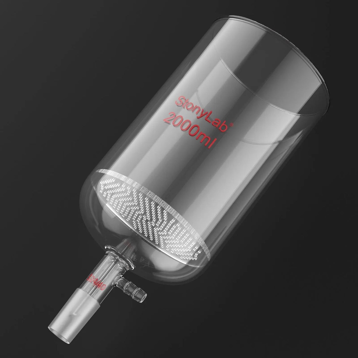 Buchner Filtering Funnel, 1.5 mm Pore Plate, 500-2000 ml, 24/40 Male Joint and Vacuum Port Funnels-Buchner