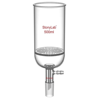 Buchner Filtering Funnel, 1.5 mm Pore Plate, 500-2000 ml, 24/40 Male Joint and Vacuum Port Funnels-Buchner
