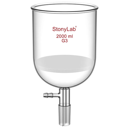 Buchner Filtering Funnel, Fine Frit (15~40 μm), 60-2000 ml, 24/40 Male Joint and Vacuum Port Funnels-Buchner