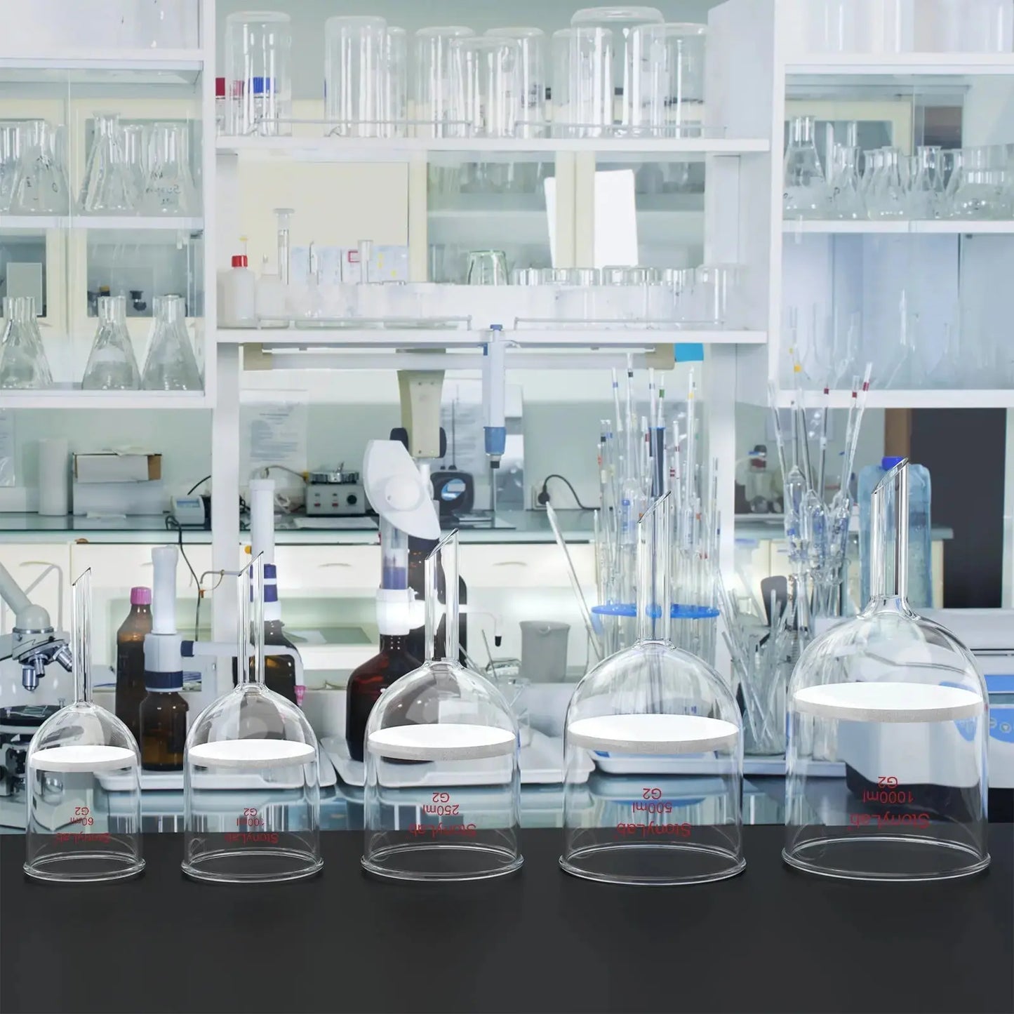 Buchner Filtering Funnel, Medium Frit (40~80 μm), 60-1000 ml Funnels-Buchner