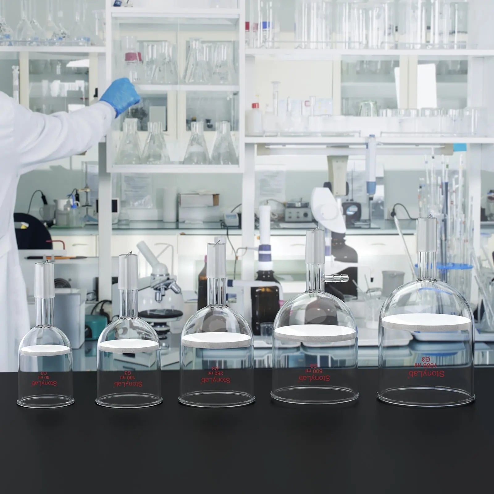 Comprehensive product view and setup components for StonyLab Buchner Filtration Funnel