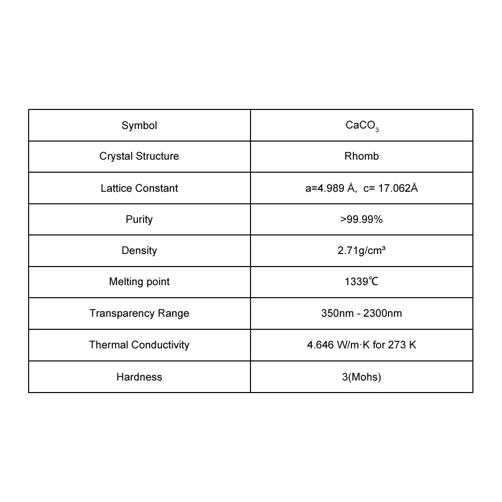 CaCO3 Single Crystal Substrate CaCO3