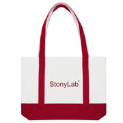 Close-up view showing the precise design and material of StonyLab Canvas Tote Bag
