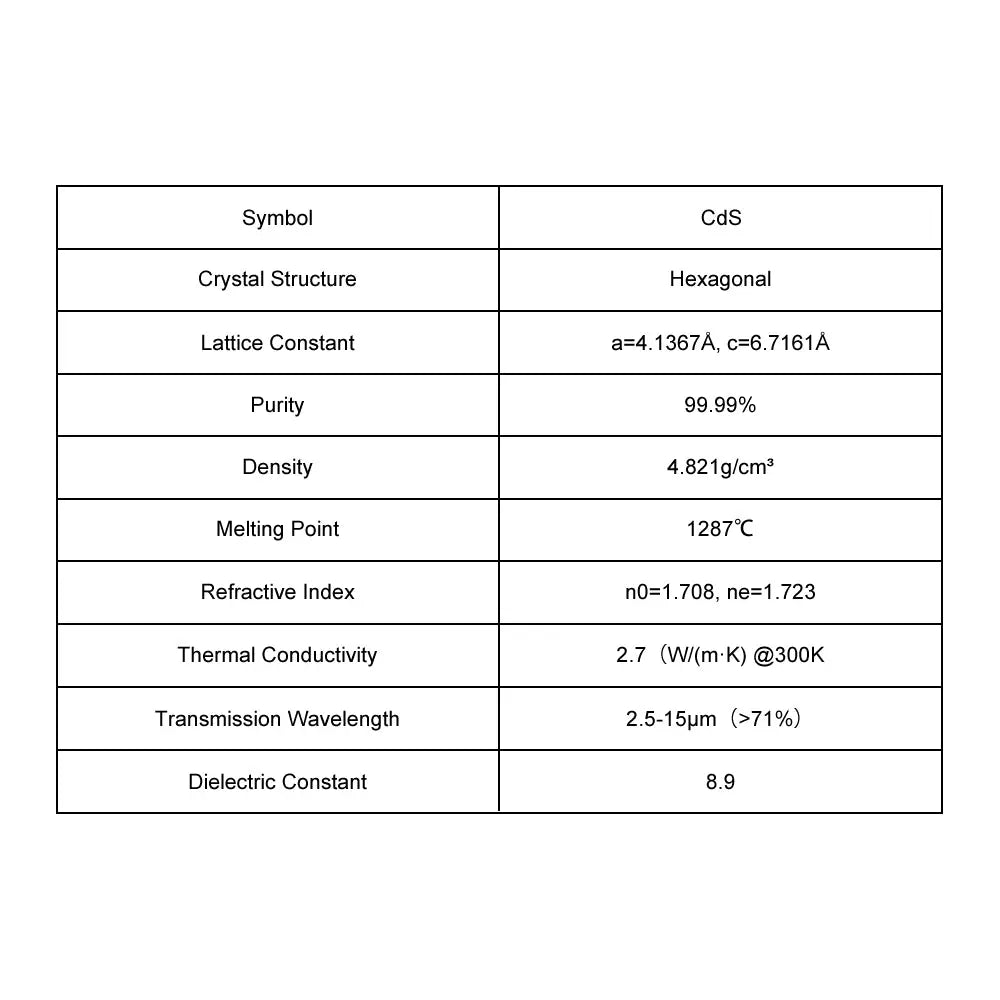 CdS Single Crystal Substrate CdS